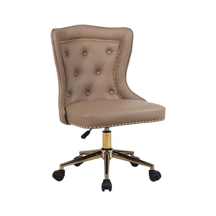 Armless leather lion head office chair